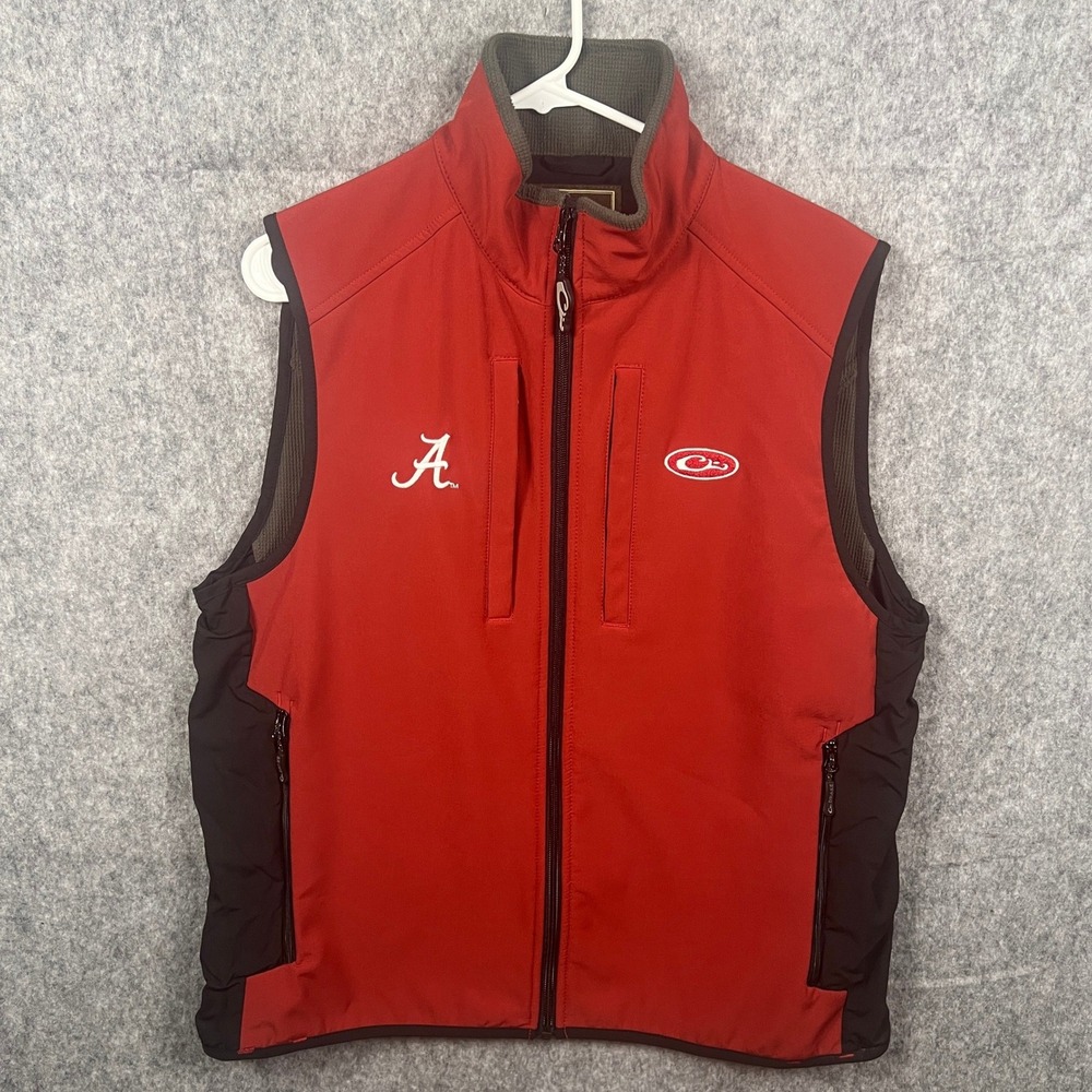 Drake Waterfowl Alabama Crimson Tide Men's Small‎ Red Softshell Full Zip Vest